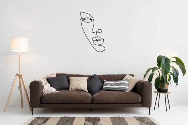 deco mural en metal visage femme