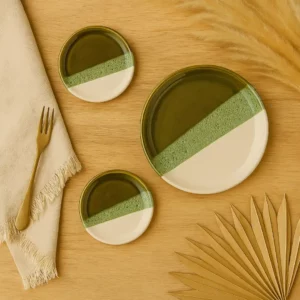 3 assiettes vertes